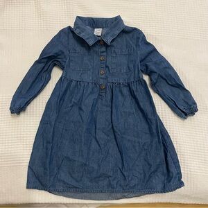 Old Navy Long Sleeves Collared Denim Dress 18-24 Months
